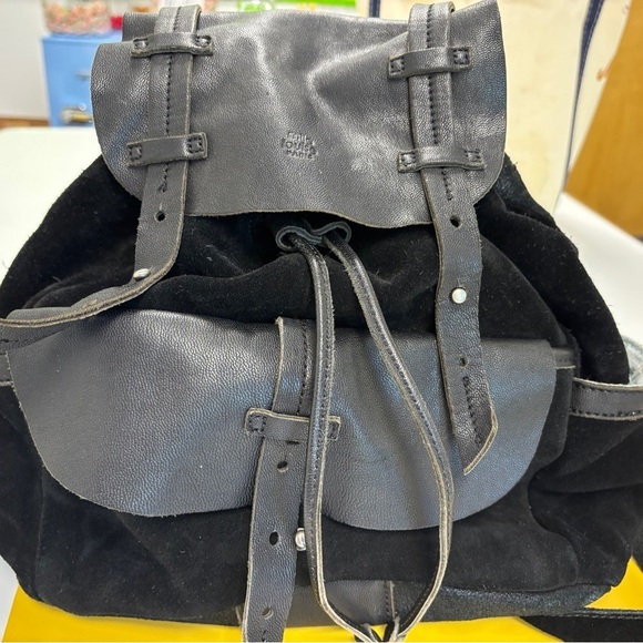 Mila Louise Paris Black Leather and Suede purse Backpack excellent condition main image 5